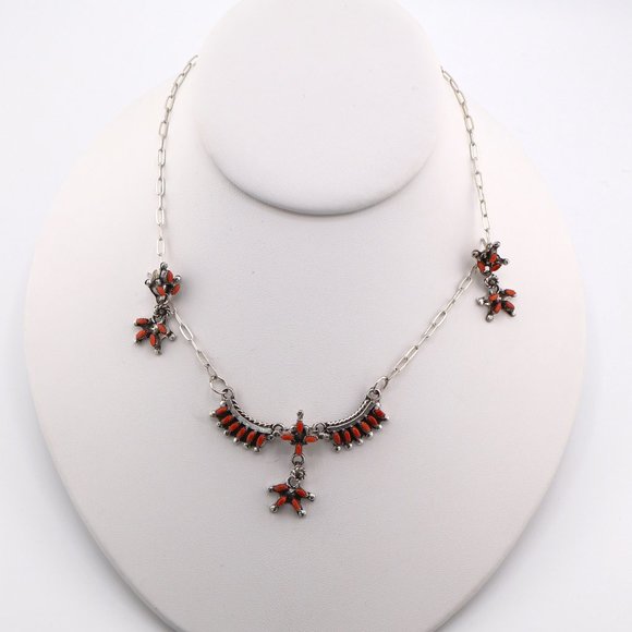 Native American Necklace Earrings Set Handcrafted Southwestern Zuni Jewelry * - Picture 8 of 9